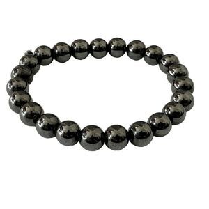 Hematite beaded stretchy bracelet